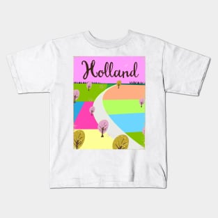 Holland Vintage style travel poster Kids T-Shirt